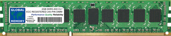 2GB DDR3 800MHz PC3-6400 240-PIN ECC REGISTERED DIMM (RDIMM) MEMORY RAM FOR SERVERS/WORKSTATIONS/MOTHERBOARDS (1 RANK CHIPKILL)